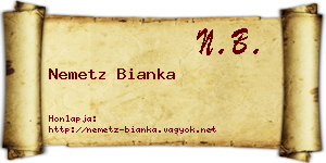 Nemetz Bianka névjegykártya